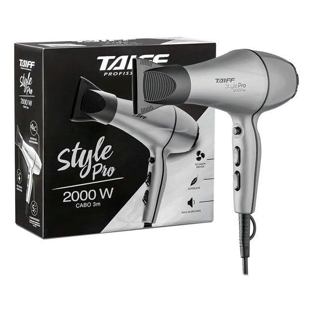 Secador de Cabelo Taiff Style Pro 5 Temperaturas 2000W Prateado 127V