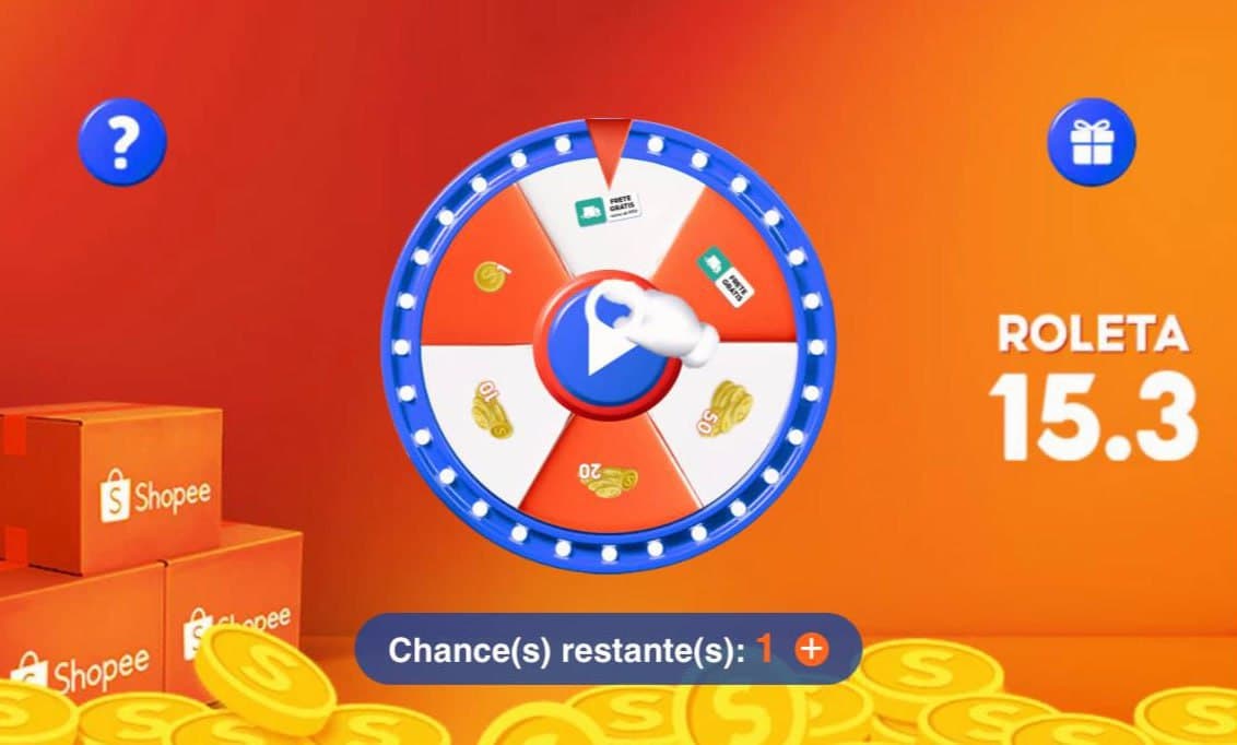 Roleta de Cupons Shopee