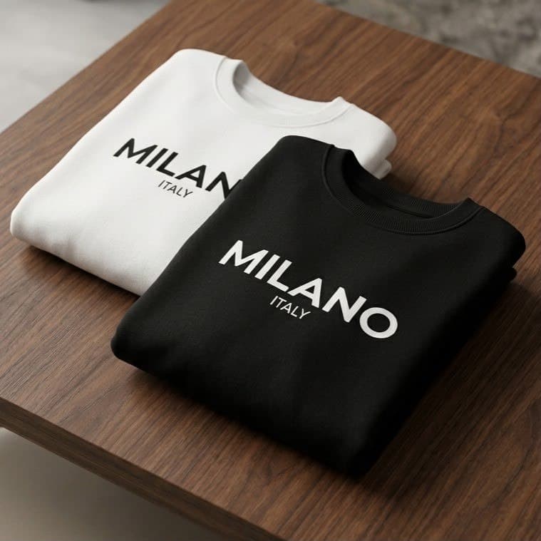 Blusa Moletom Milano Italy Estampado Gola Redonda Careca